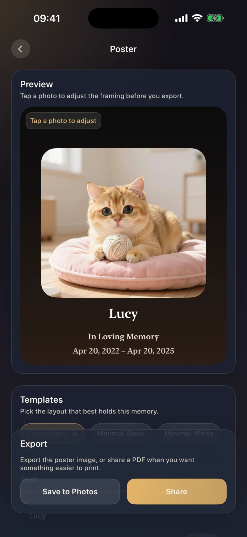 Memorial poster